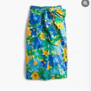 J. Crew Morning Floral Tie Waist Skirt